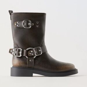 Zara moto biker boots